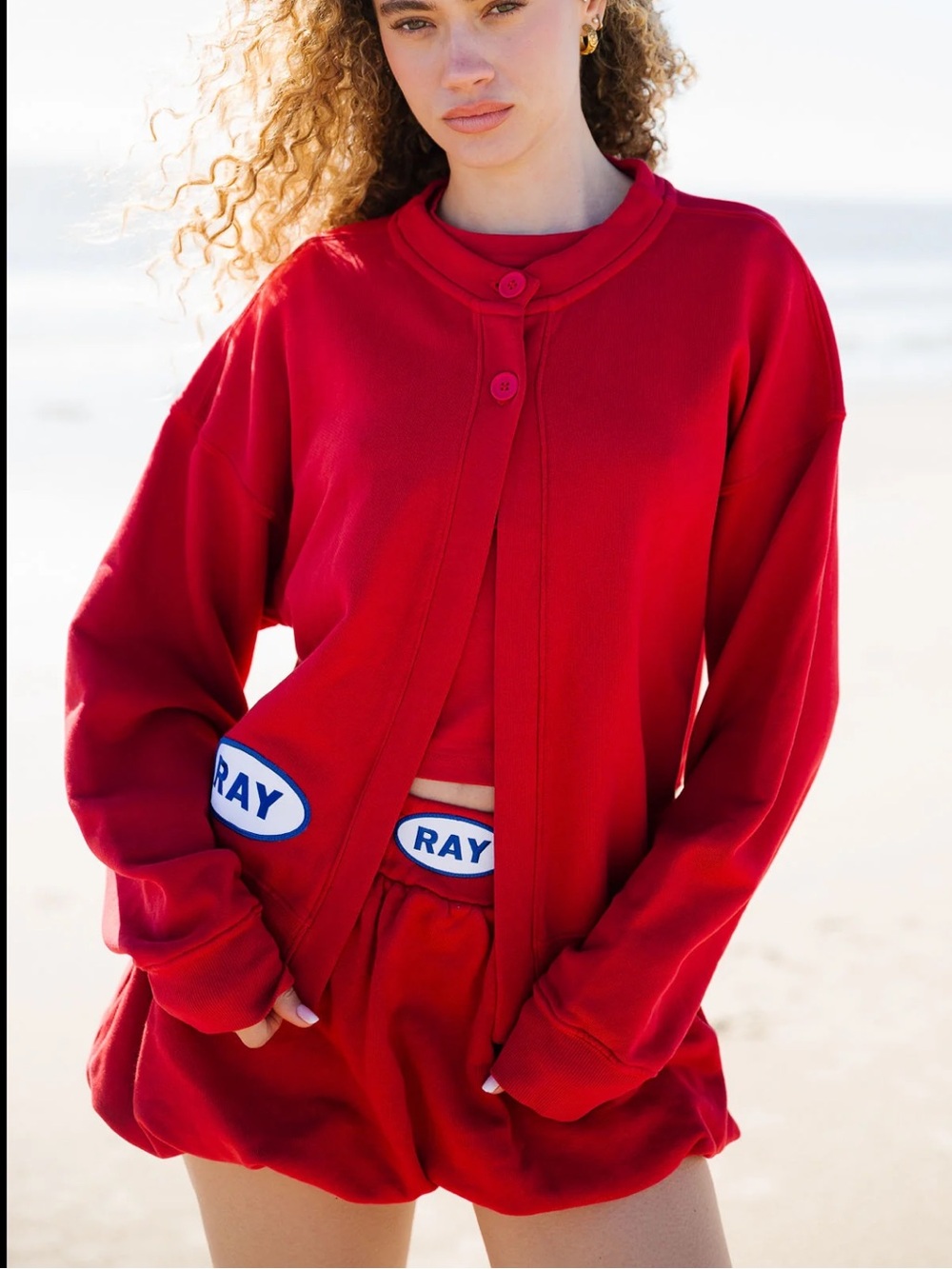 Ray The Brand red cardigan